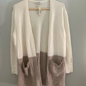 Madewell long cardigan. cream and beige.